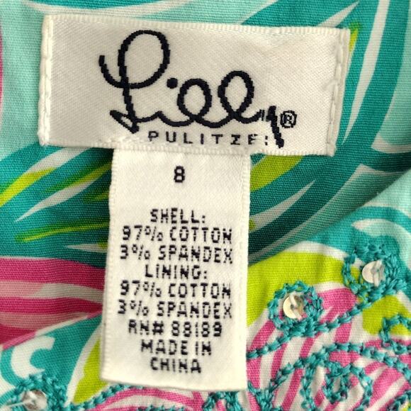 Lilly Pulitzer | Vintage Floral Embroidered V-Neck Sleeveless Tailored-Fit Top 8 - Picture 7 of 9